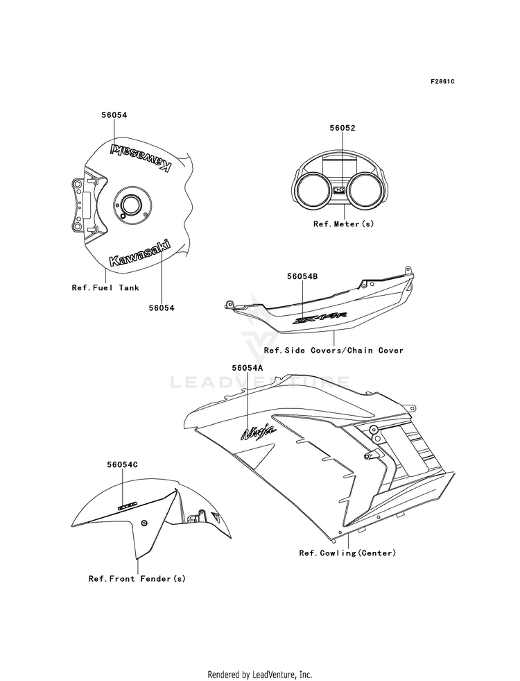 Decals (White)(Edf)(Ca,Us) ZX1400EDF Ninja ZX-14R (2013) Schematic