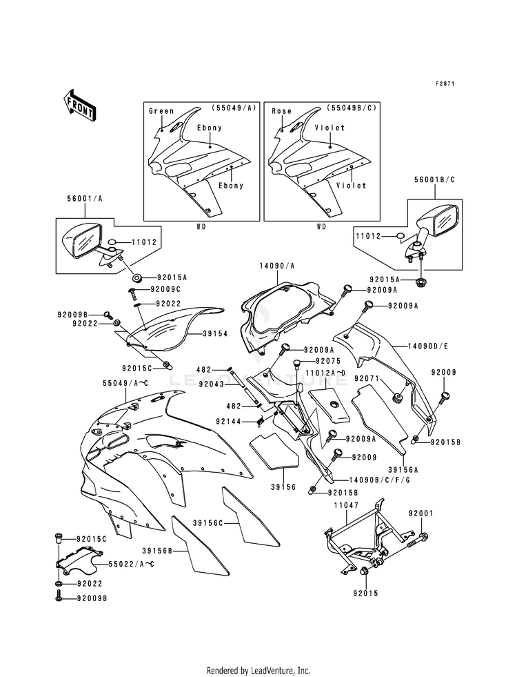 Cowling (Zx600-E1) Schematic