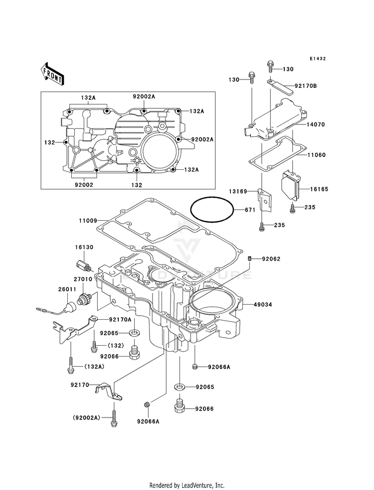 Breather Cover/Oil Pan Schematic