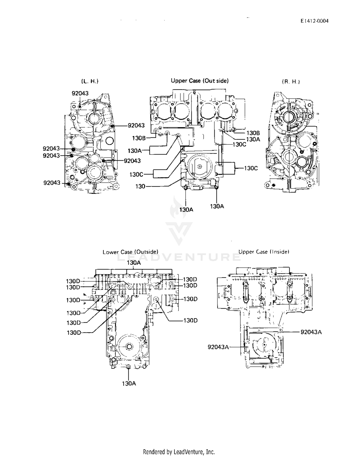 CRANKCASE BOLT & STUD PATTERN ('82-'83 A