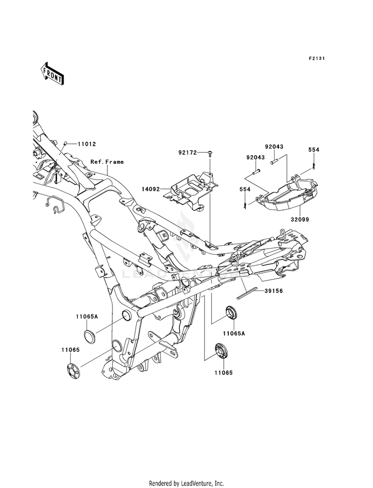 Frame Fittings EX300BEF Ninja 300 ABS (2014) Schematic
