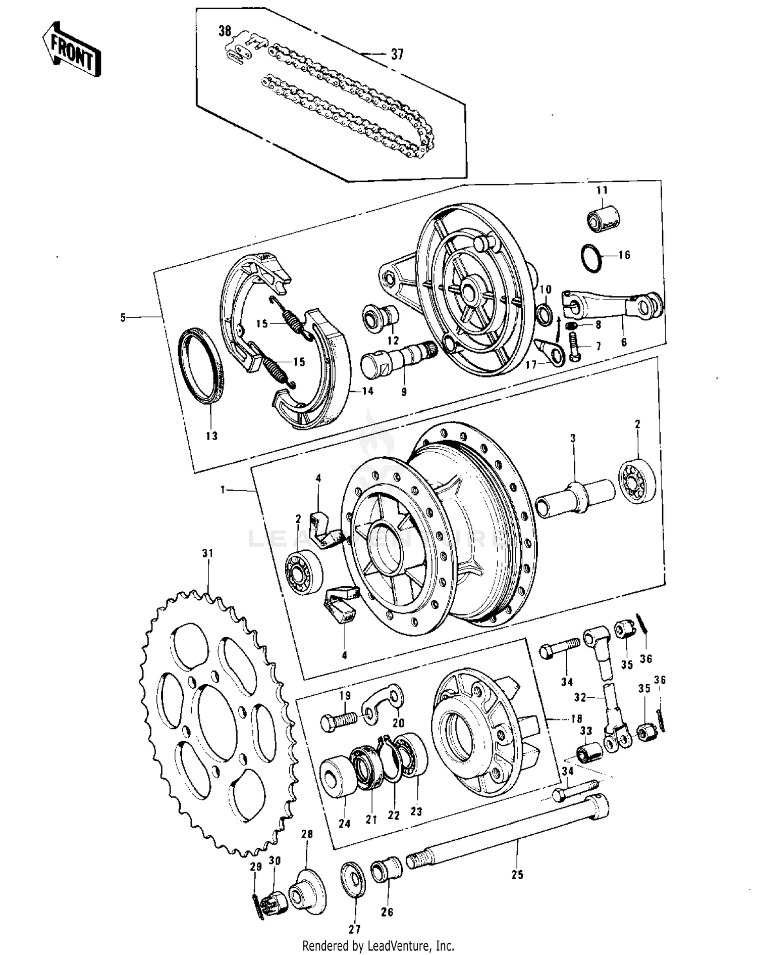 REAR HUB/BRAKE/CHAIN (F11-A/F11-B)