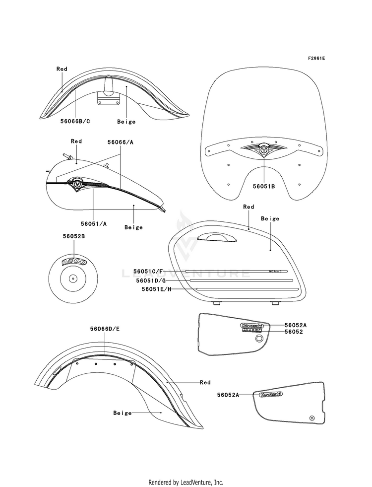 Decals (Red/Beige)(Vn1500-L4) Schematic