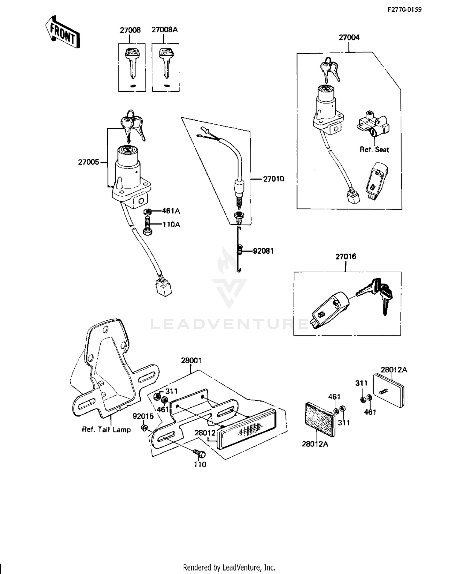 IGNITION SWITCH/LOCKS/REFLECTORS