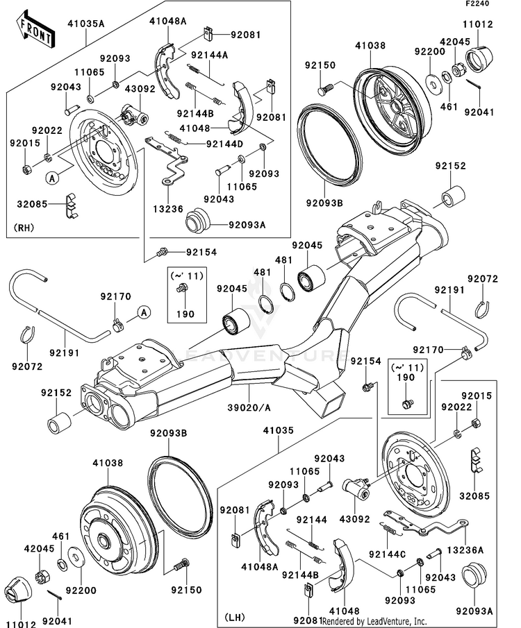 Rear Hubs/Brakes Schematic