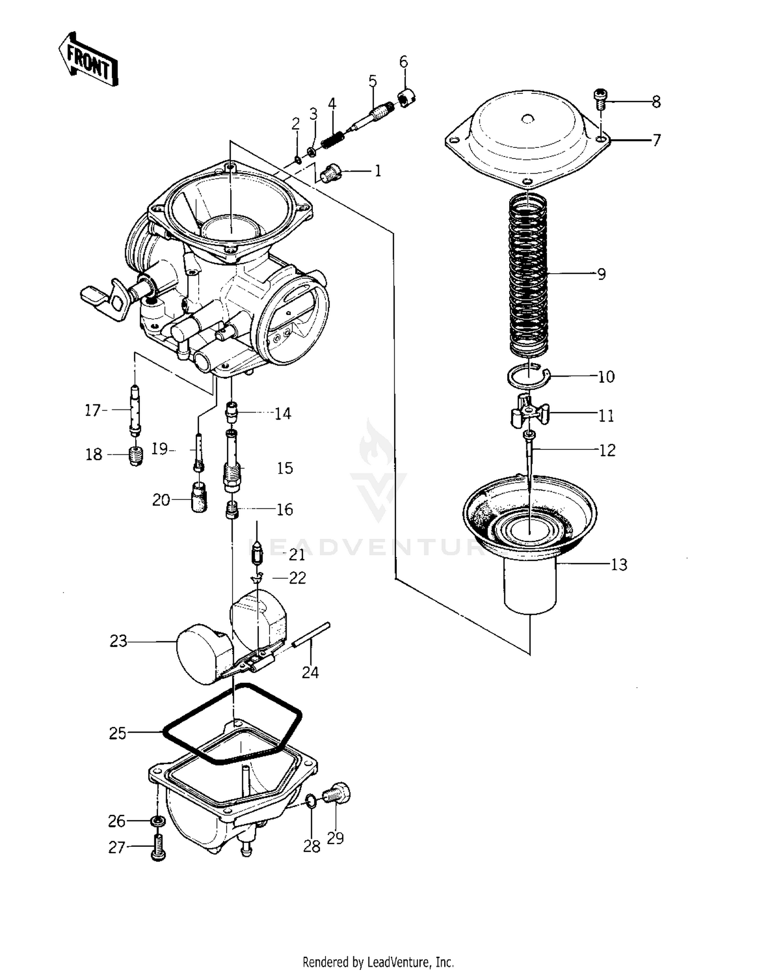 CARBURETOR PARTS (KZ400-S3)
