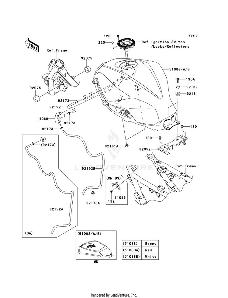 Fuel Tank (Bes) EX300BES Ninja 300 ABS (2014) Schematic