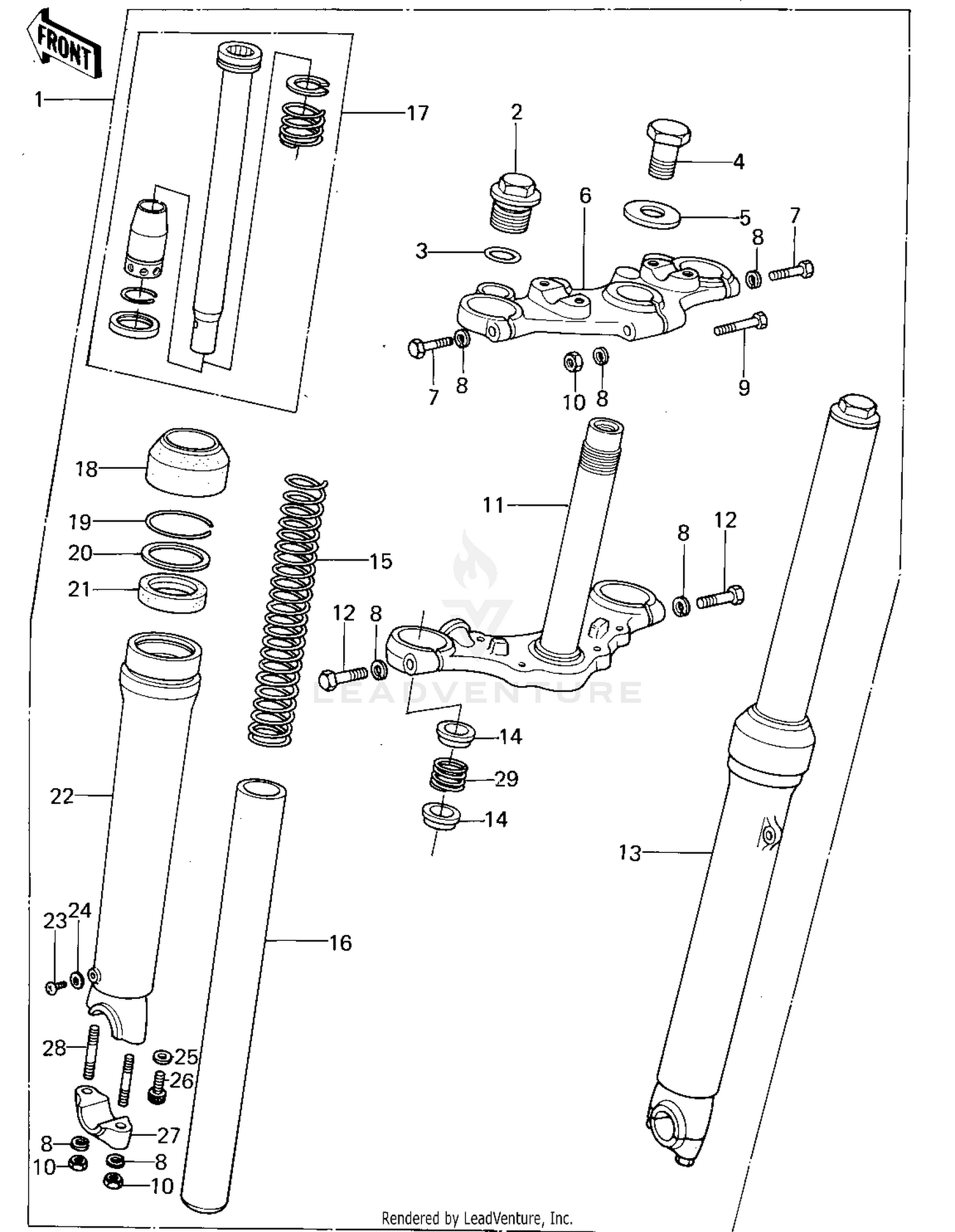 FRONT FORK ('78-'79 KL250-A1/A1A/A2)