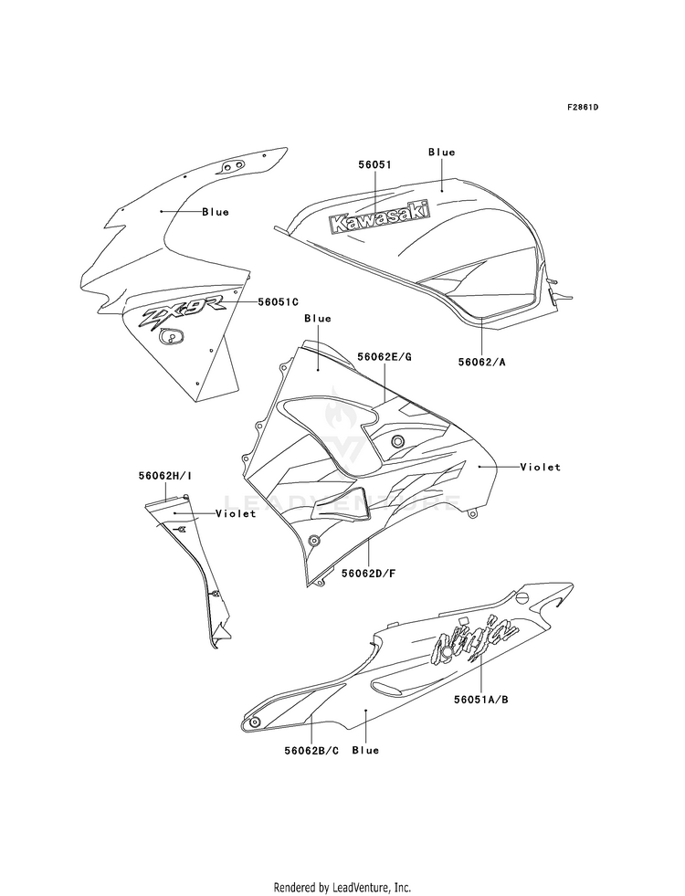 Decals (Blue/Violet)(Zx900-C2) Schematic