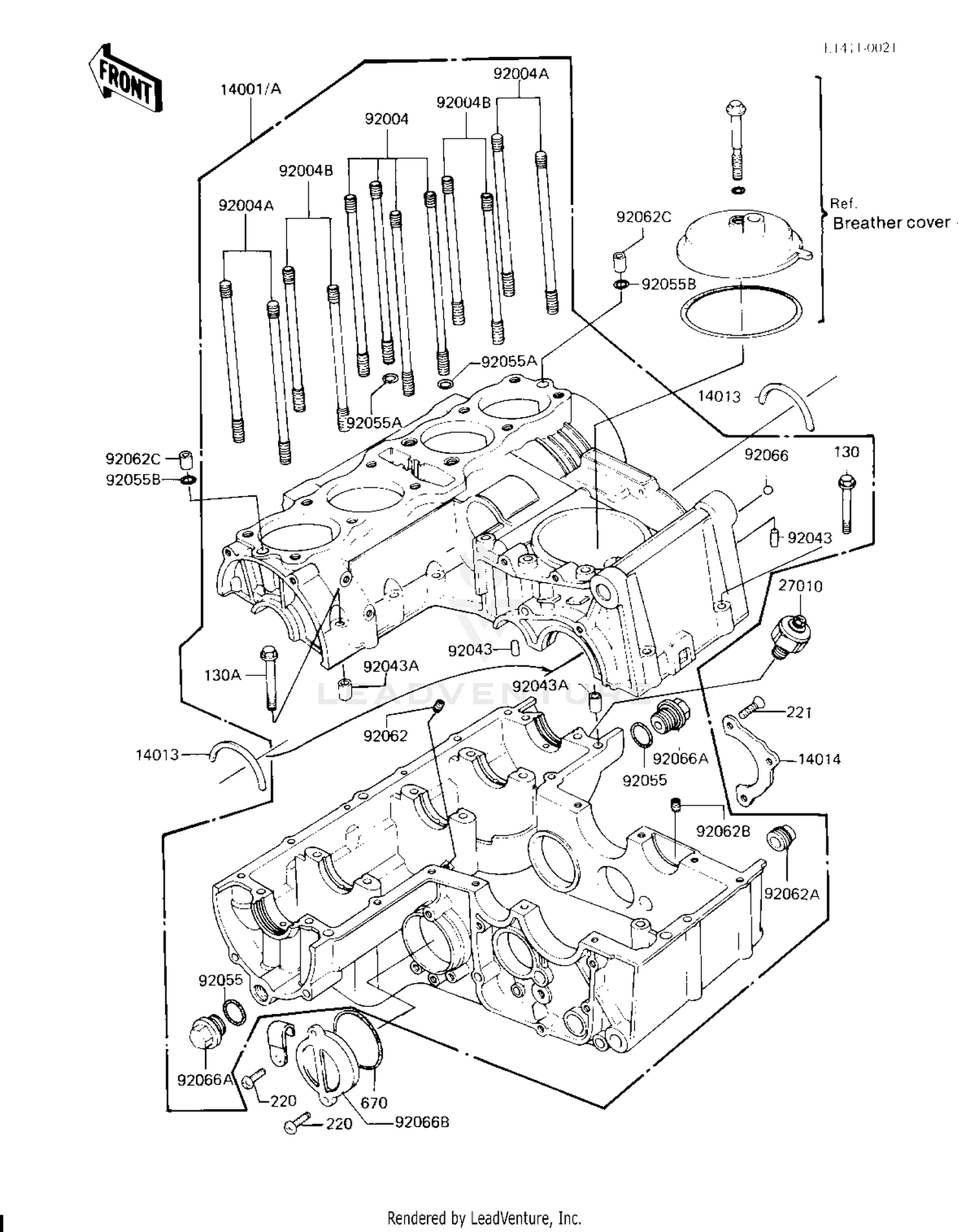 CRANKCASE ('81-'83 H2/H3/H4)