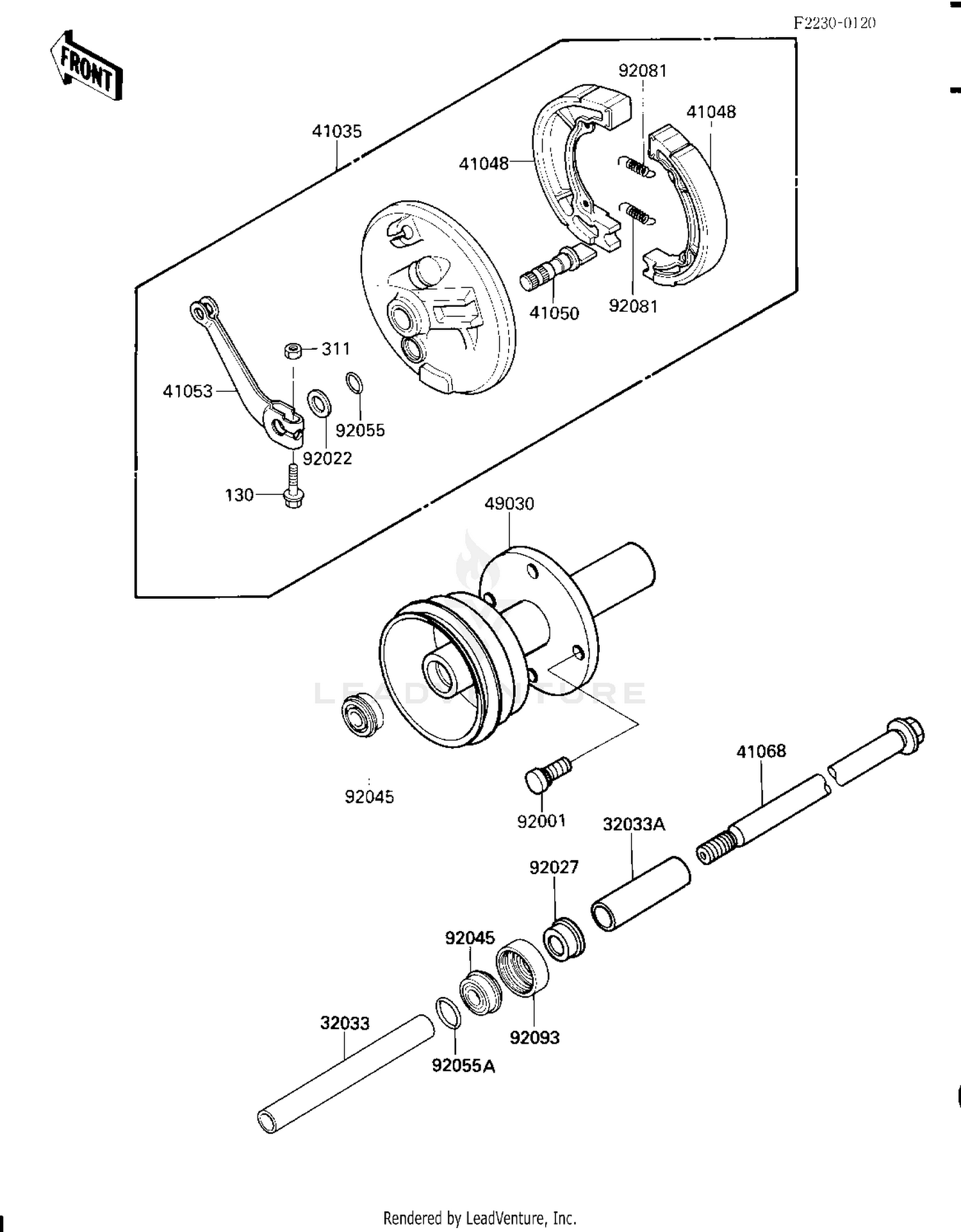 FRONT HUB/BRAKE (KLT110-A2/A3)