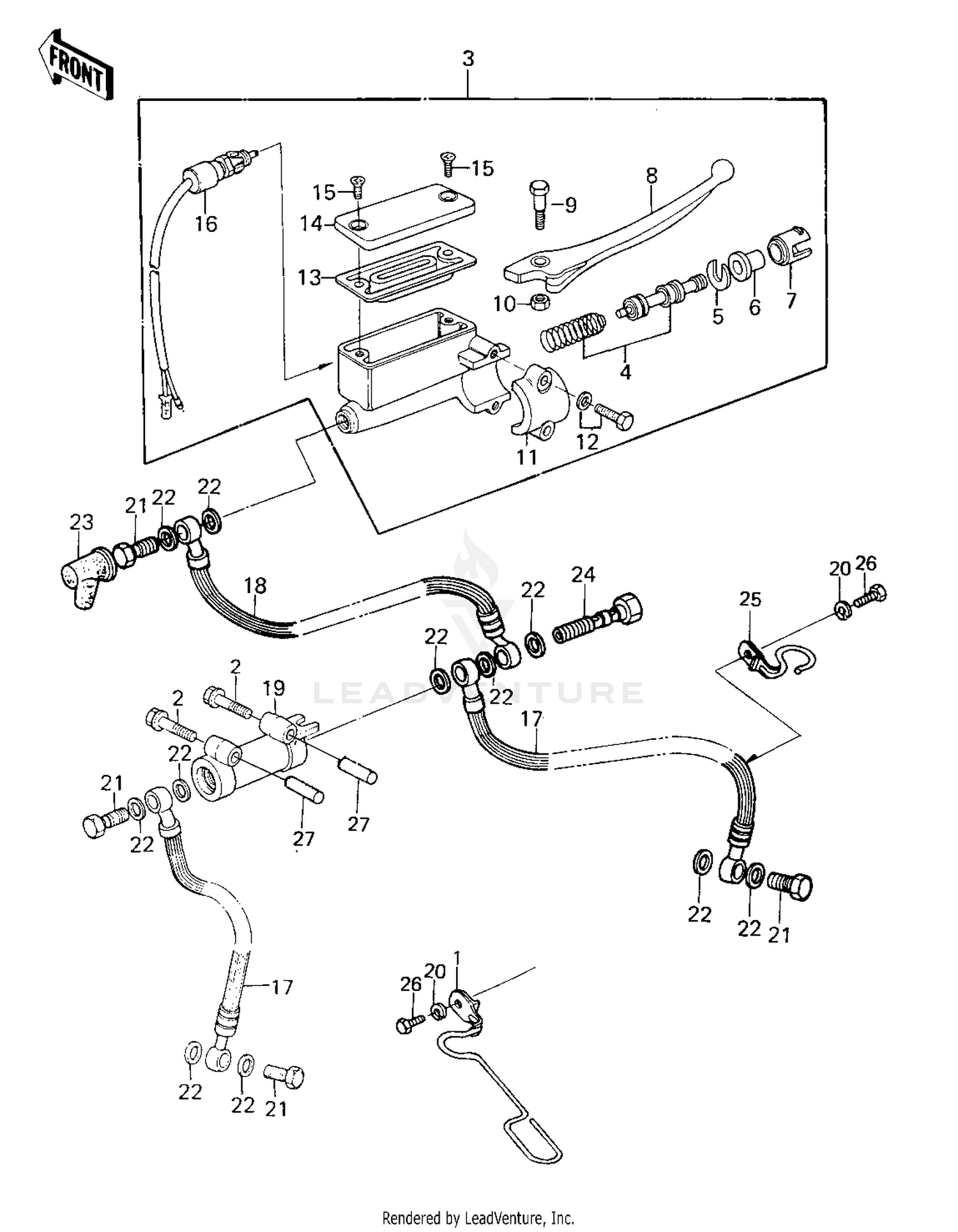 FRONT MASTER CYLINDER ('80 KZY 50-E1)