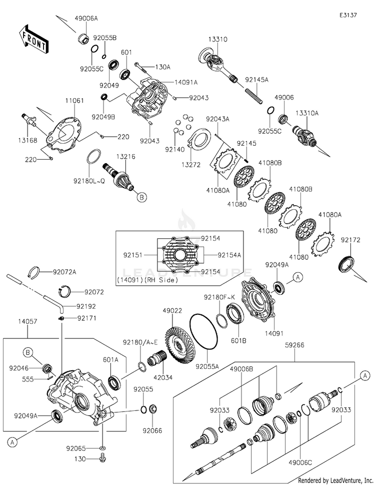 Drive Shaft-Rear 2 KVF750LMFNN Brute Force 750 4x4i (2021) Schematic