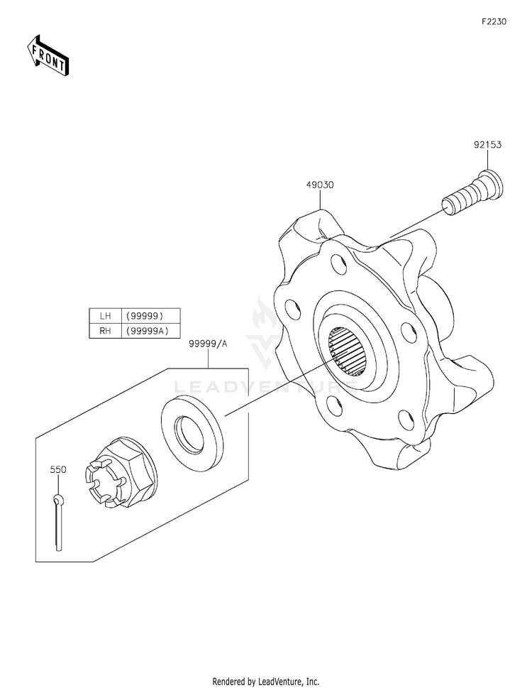Front Hubs/Brakes Schematic