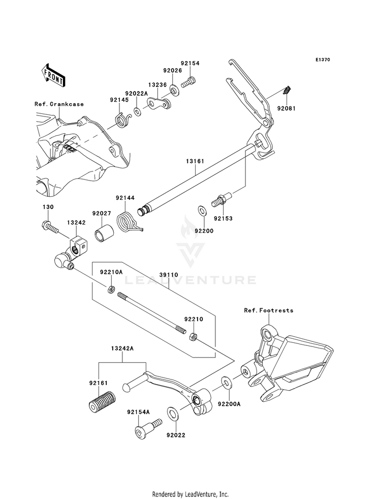 Gear Change Mechanism EX300BEF Ninja 300 ABS (2014) Schematic