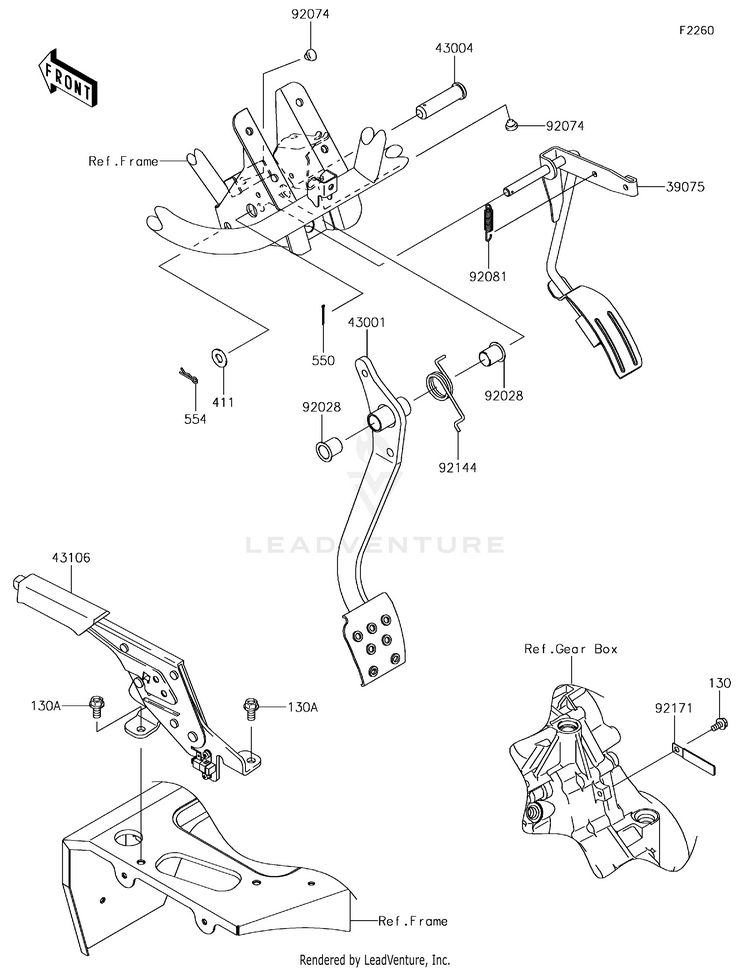 Brake Pedal/Throttle Lever Schematic