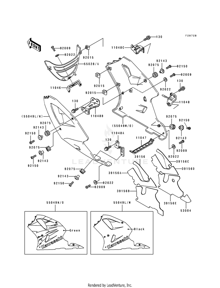 Cowling Lowers (Zx750-L3) Schematic