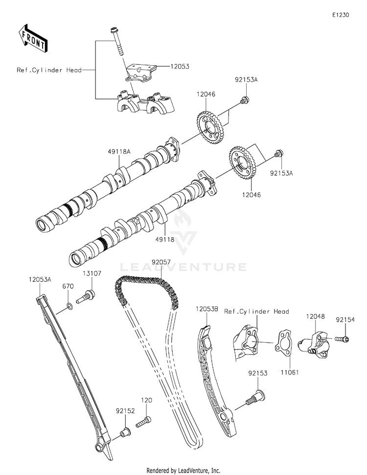 Camshaft(S)/Tensioner Schematic