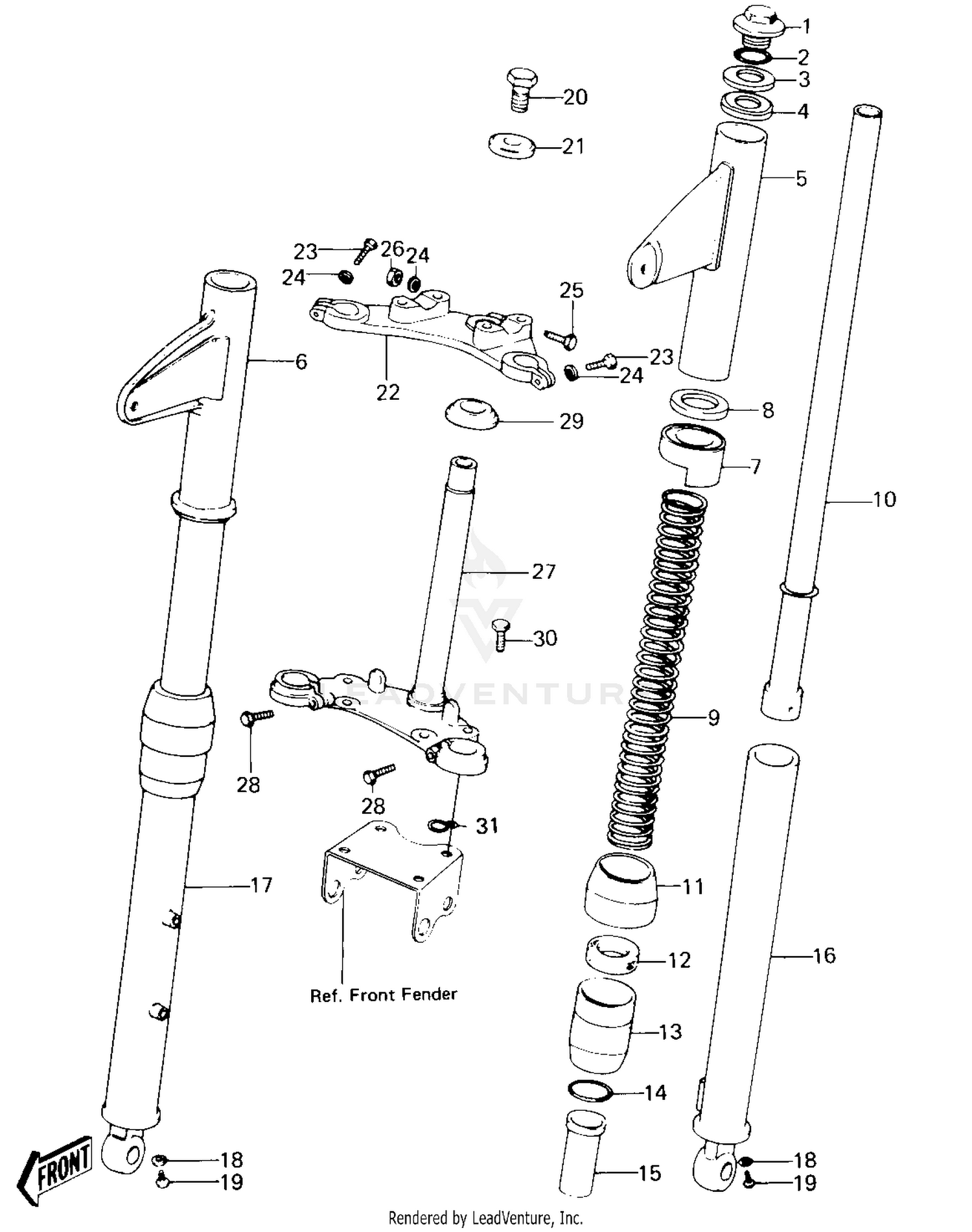 FRONT FORK (KE100-A5/A6/A7/A8)