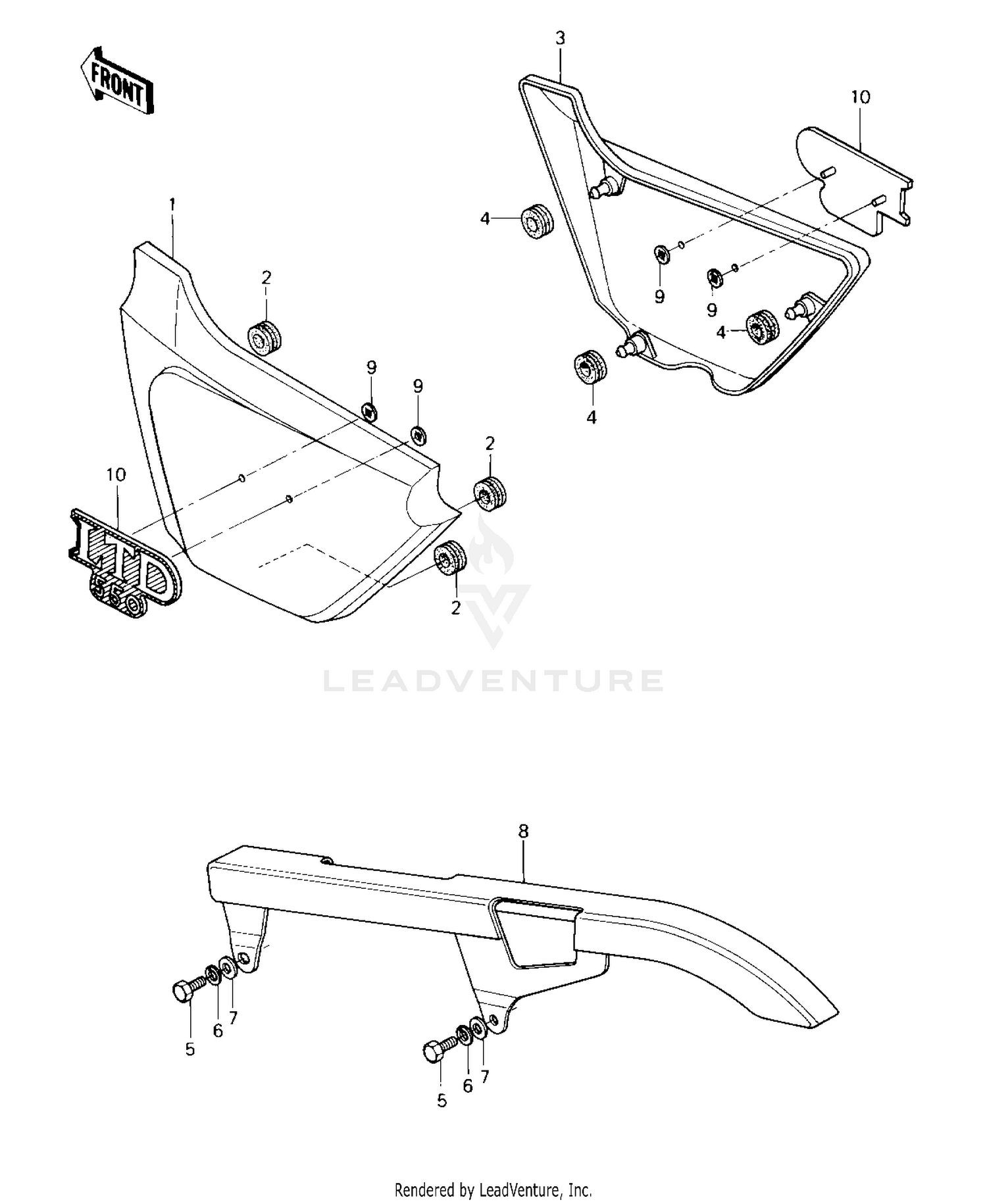 SIDE COVERS/CHAIN COVER ('80-'81 C1/C2)