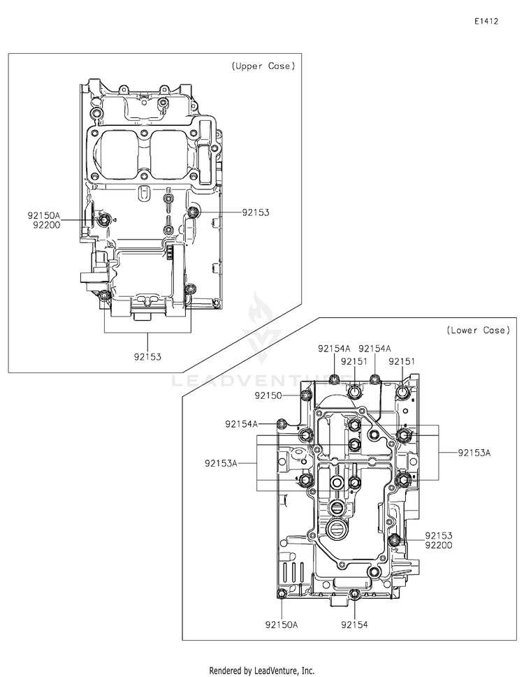 Crankcase Bolt Pattern Schematic