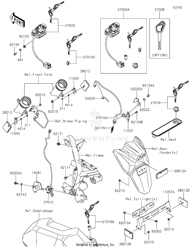 Ignition Switch KL650HNFAL KLR650 Adventure (2022) Schematic