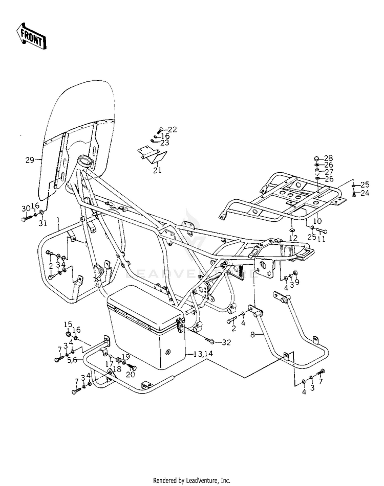 Guards/Saddle Bags/Windshield ('78 C1/C1 Schematic