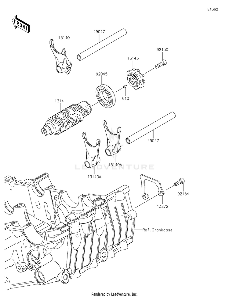 Gear Change Drum/Shift Fork(S) Schematic