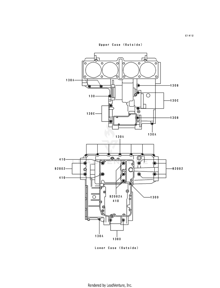 Crankcase Bolt Pattern Schematic