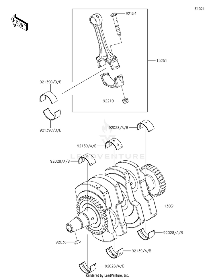 Crankshaft EX400GPFBL Ninja 400 ABS (2023) Schematic