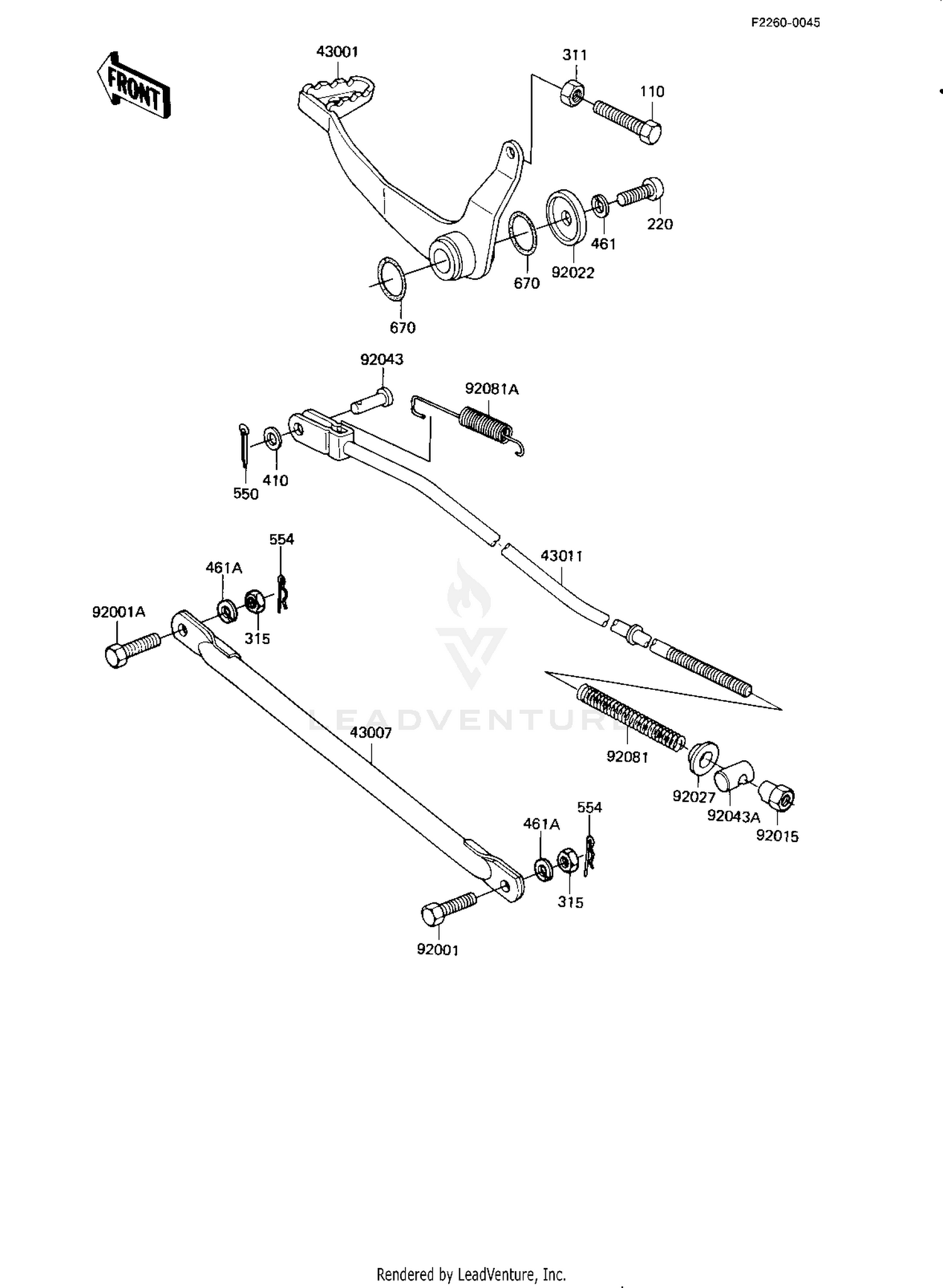 BRAKE PEDAL/TORQUE LINK ('82-'83 KE175-D