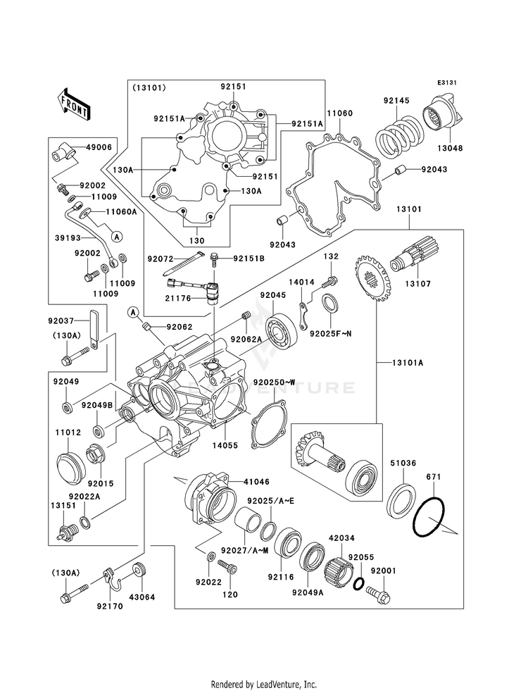 Front Bevel Gear Schematic