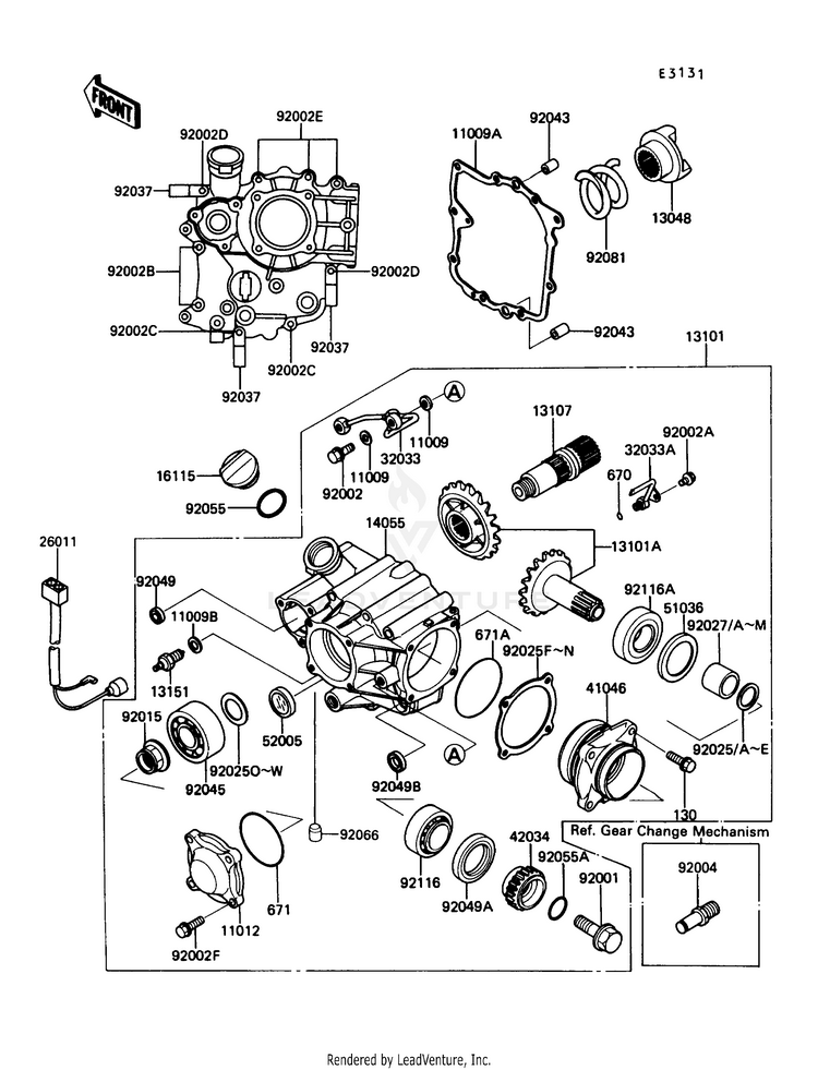 Front Bevel Gear Schematic
