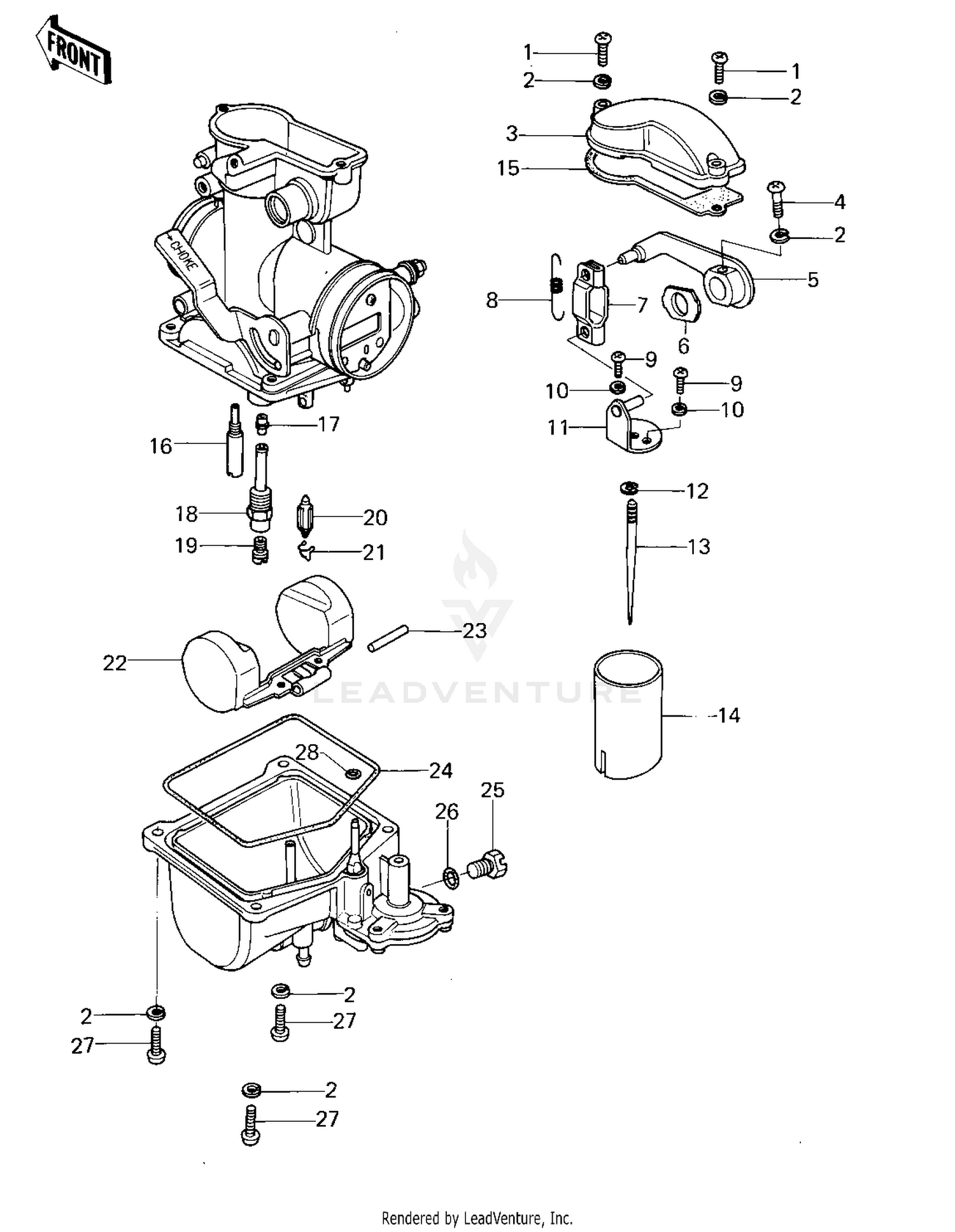 CARBURETOR PARTS ('78-'79 KL250-A1/A1A/A