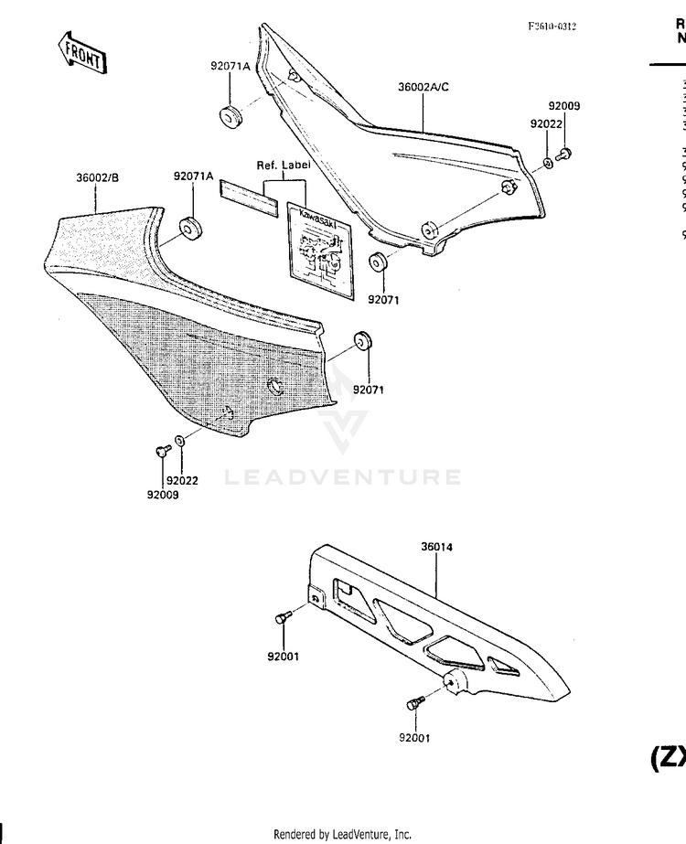 Side Covers/Chain Cover (Zx600-A1) Schematic