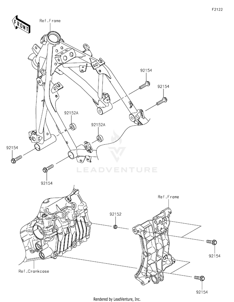 Engine Mount EX400GPFBL Ninja 400 ABS (2023) Schematic