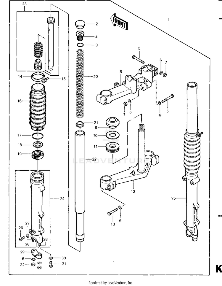 Front Fork (Kz1000-C4) Schematic