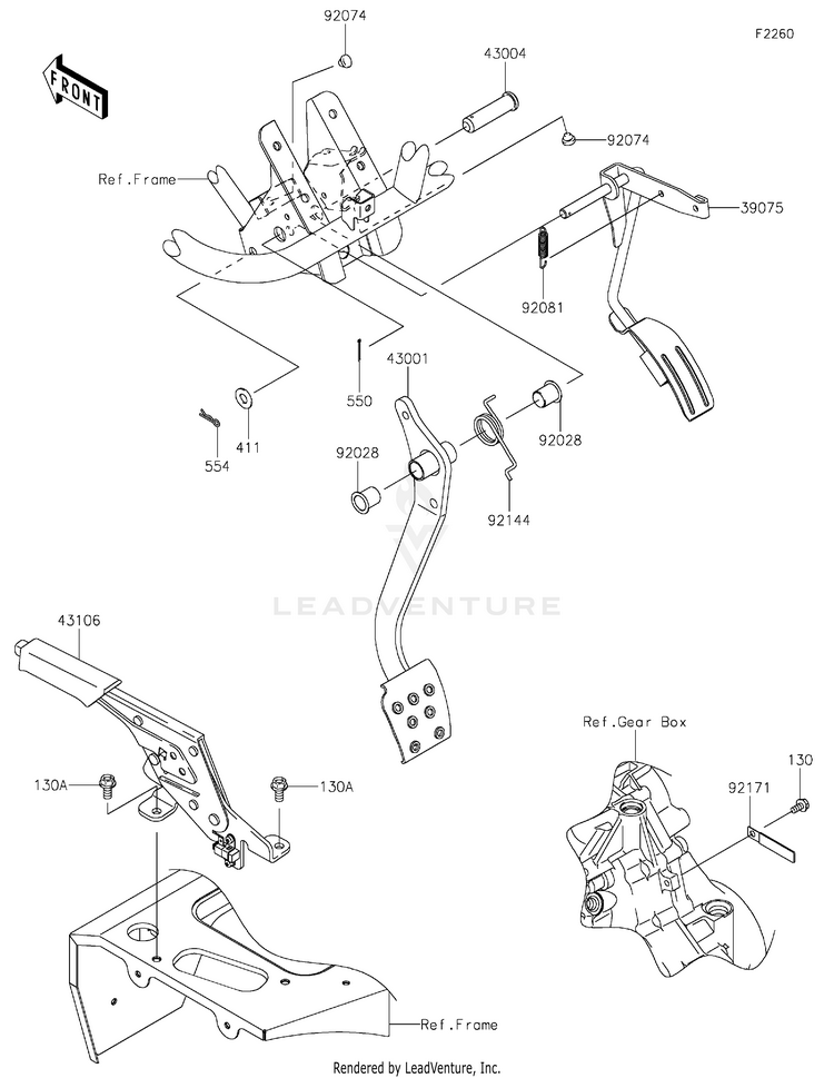 Brake Pedal/Throttle Lever Schematic