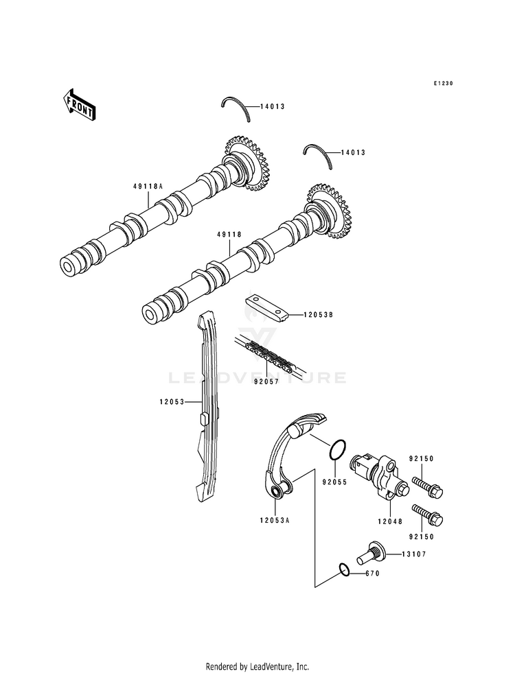 Camshaft(S)/Tensioner Schematic