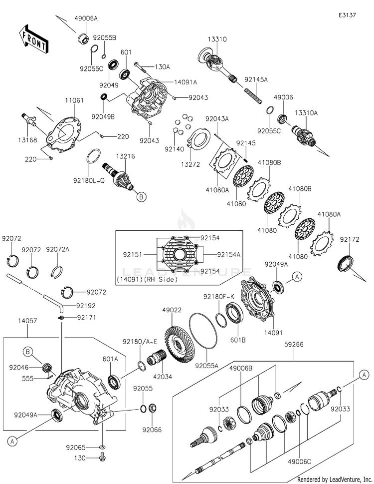 Drive Shaft-Rear 2 KVF750RRFNN Brute Force 750 LE (2024) Schematic