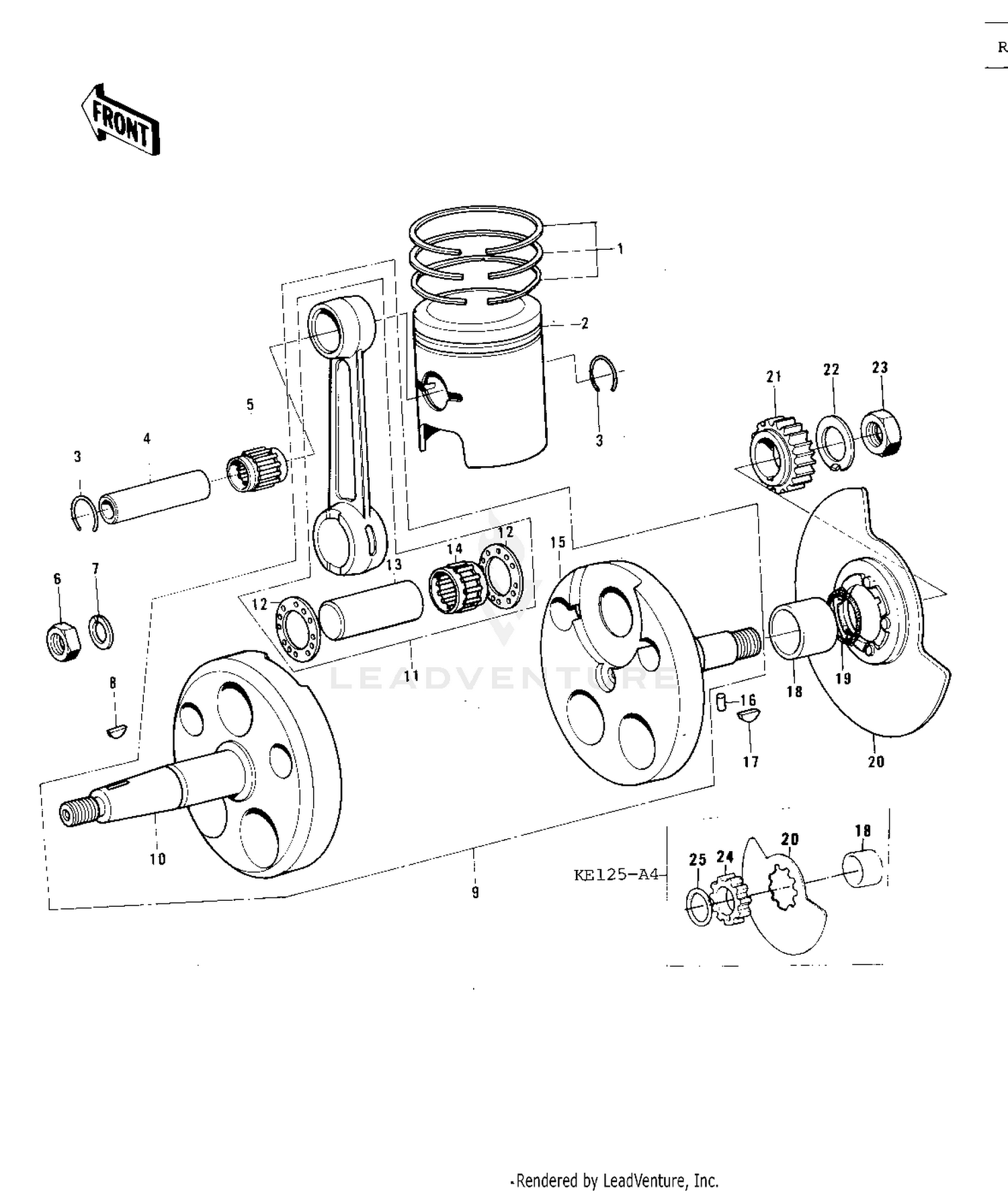 CRANKSHAFT/PISTON/ROTARY VALVE ('76-'79)