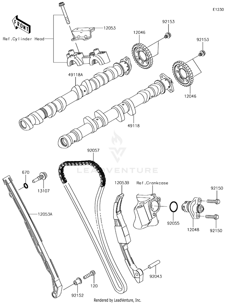 Camshaft(S)/Tensioner Schematic