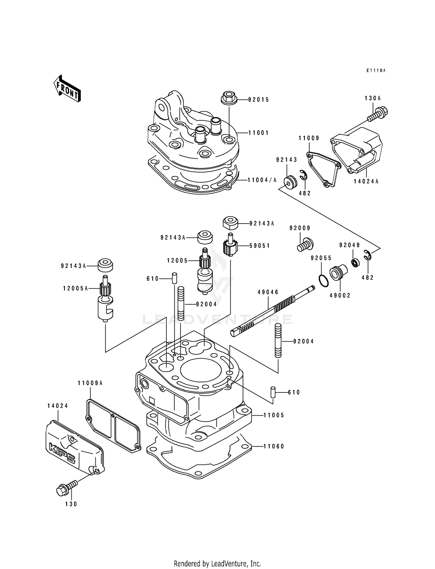 CYLINDER HEAD/CYLINDER (KX125-H2)