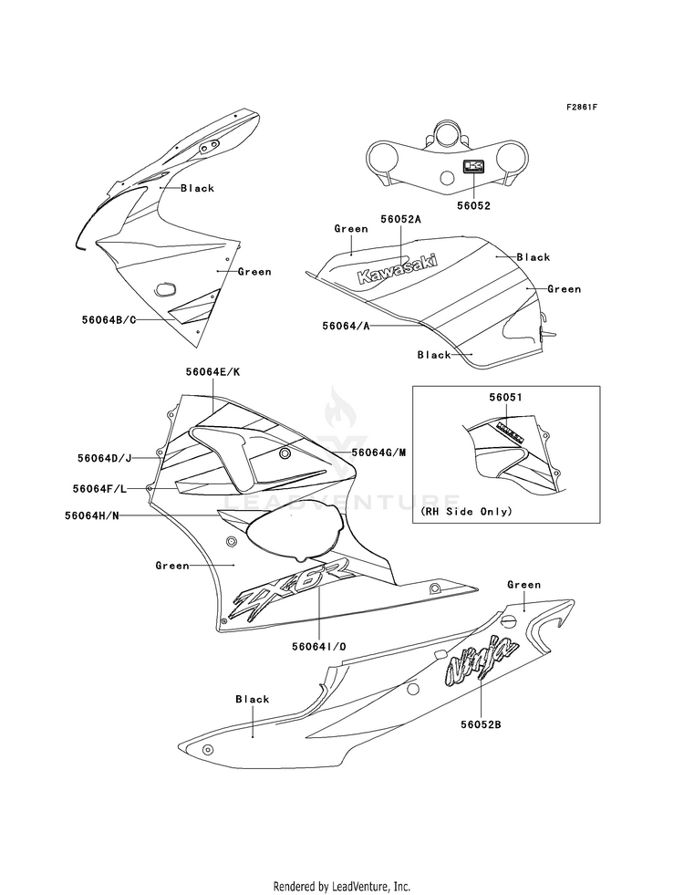 Decals (Green/Black)(Zx600-J2) Schematic