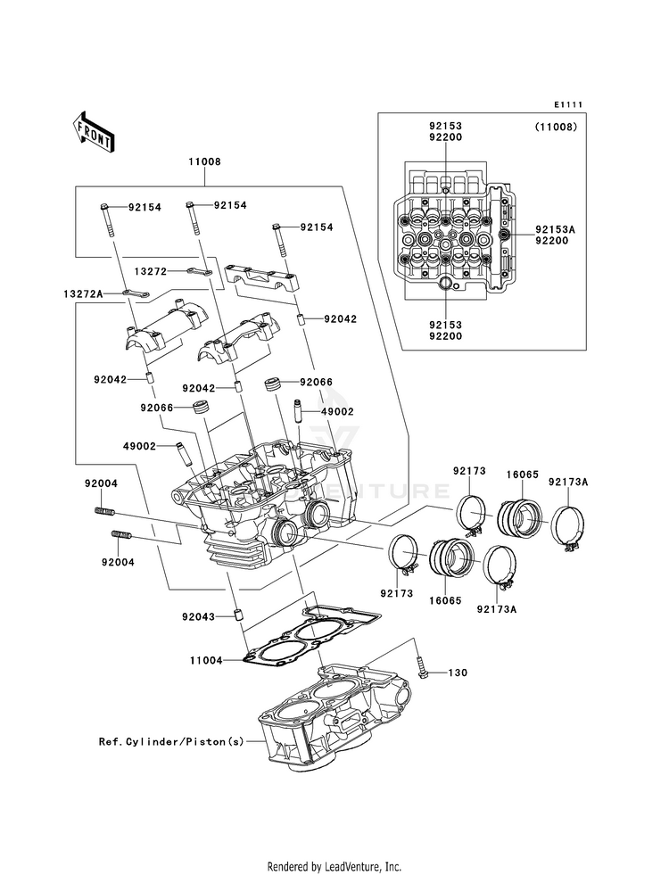 Cylinder Head EX300BEF Ninja 300 ABS (2014) Schematic