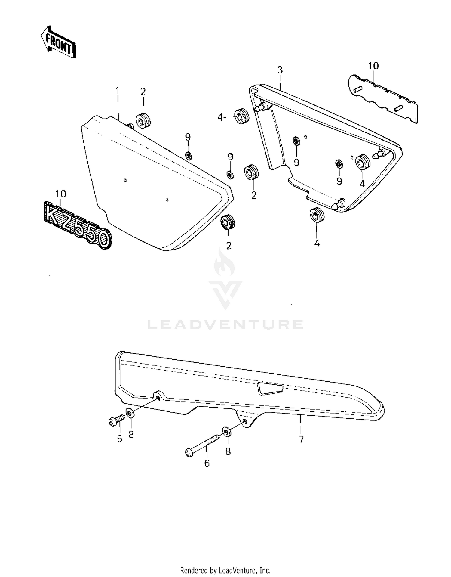 SIDE COVERS/CHAIN COVER ('80-'81 A1/A2)