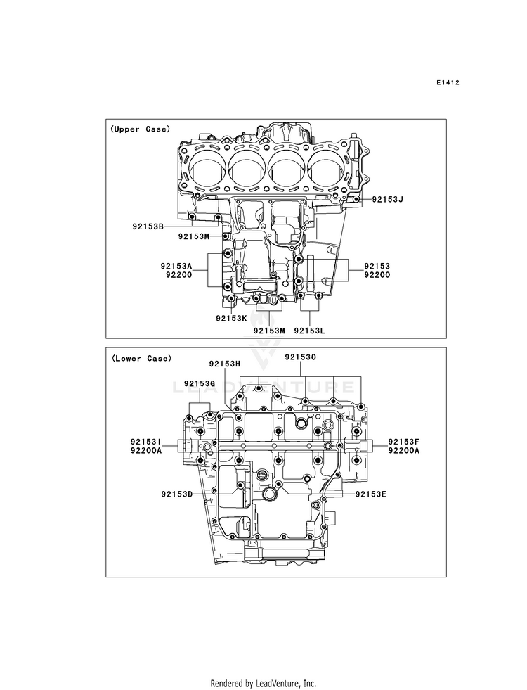 Crankcase Bolt Pattern Schematic