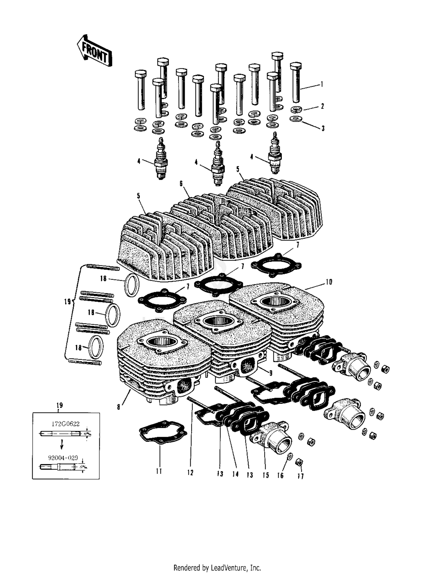 CYLINDER HEADS/CYLINDERS ('69-'72 H1/A/B