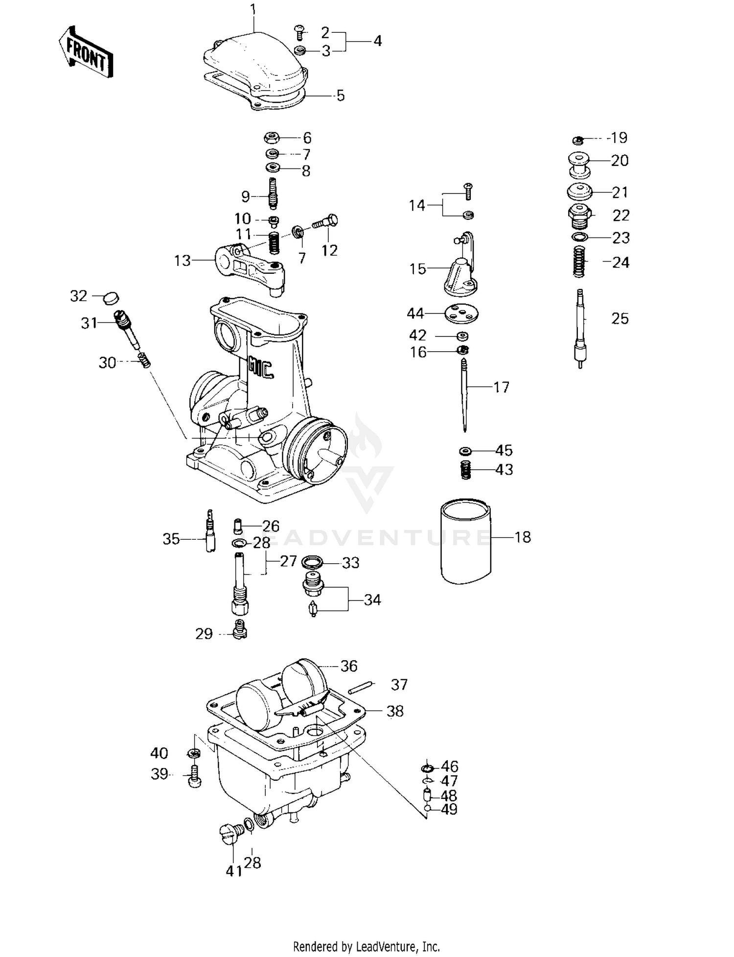 CARBURETOR PARTS (USA) ('80 D3)