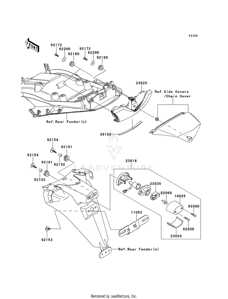 Taillight(S) ZX1400EDF Ninja ZX-14R (2013) Schematic